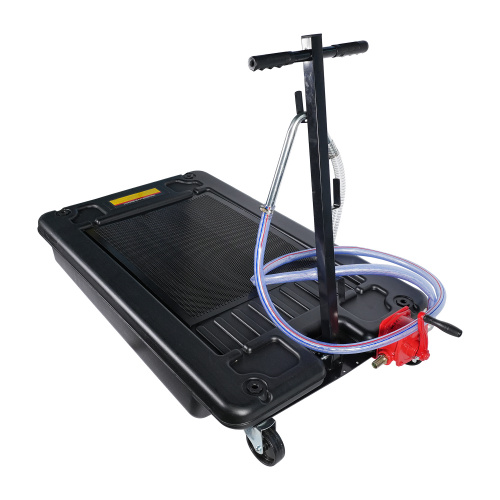 Поддон подкатной для слива масла с ручным роторным насосом для откачки масла 64л купить