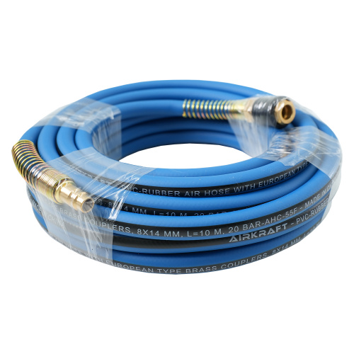 Шланг повітряний армований із PVC-гуми 20 атм 6x12мм, 10м із латунними швидкорознімними з’єднаннями купить