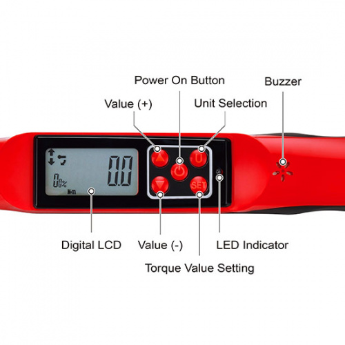 Ключ динамометрический цифровой 40-200Нм 1/2"x420мм заказать