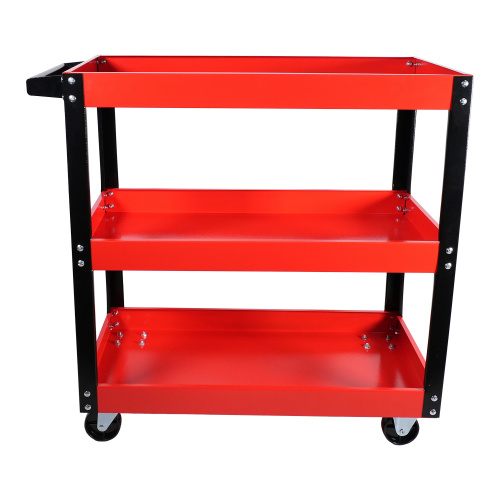 Тележка инструментальная с 3 открытыми полками и 2 колесами с фиксатором купить