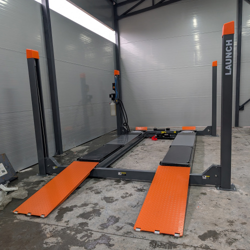 Подъемник 4-х стоечный 4т электрогидравлический (ровные платформы) заказать